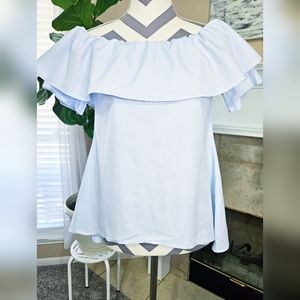 Light Blue Off Shoulder Blouse Size Small